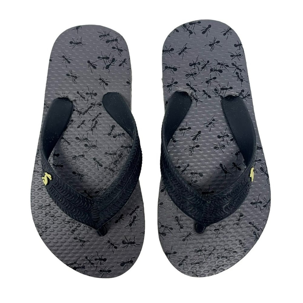 Joules Boys Size 11 Grey Ants Flip Flops